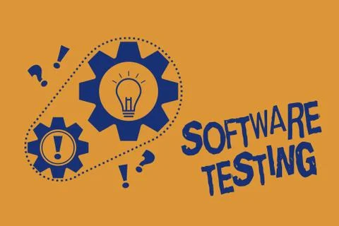 Word writing text Software Testing. Business concept for investigation provide Stock-Illustration