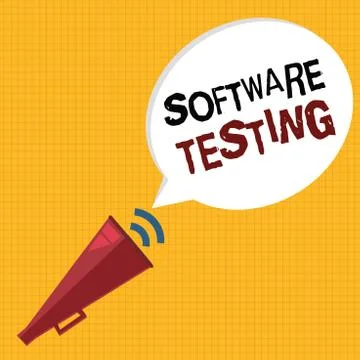 Word writing text Software Testing. Business concept for investigation provide Stock-Illustration