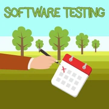 Word writing text Software Testing. Business concept for investigation provide Stock-Illustration