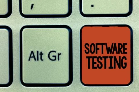 Word writing text Software Testing. Business concept for investigation provide Foto stock