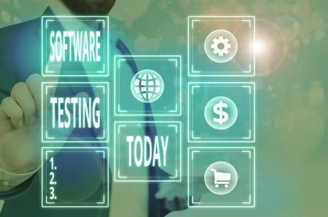 Word writing text Software Testing. Business concept for evaluate the Stock Photos
