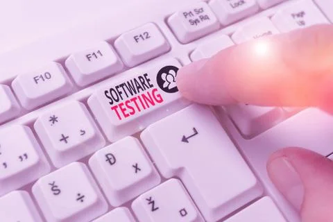 Word writing text Software Testing. Business concept for evaluate the Stock Photos