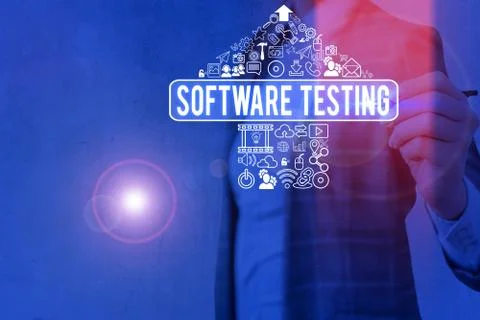 Word writing text Software Testing. Business concept for evaluate the Stock Photos
