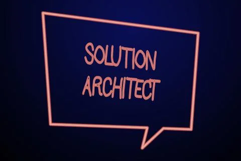 Word writing text Solution Architect. Business concept for Design applications Stock Illustration