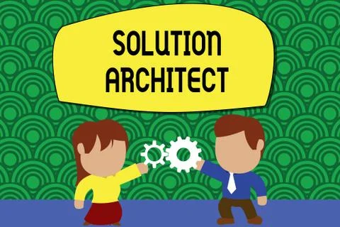 Word writing text Solution Architect. Business concept for Design applications Stock Illustration