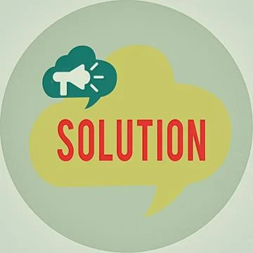Word writing text Solution. Business concept for a means of solving a problem or Stock Illustration