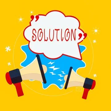 Word writing text Solution. Business concept for the ways to solve a problem or Illustrazione stock