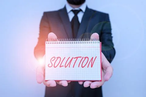 Word writing text Solution. Business concept for a means of solving a problem or 写真素材