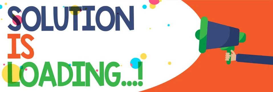 Word writing text Solution Is Loading.... Business concept for thinking of wa Stock Illustration