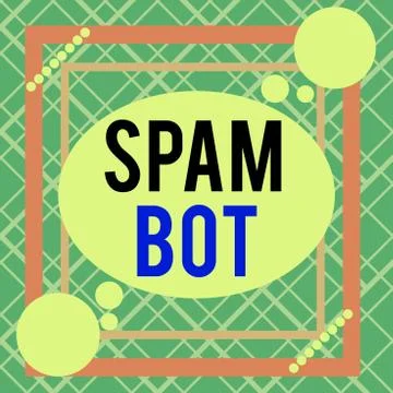 Word writing text Spam Bot. Business concept for autonomous program on the 스톡 일러스트