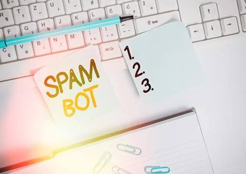Word writing text Spam Bot. Business concept for autonomous program on the 스톡 사진