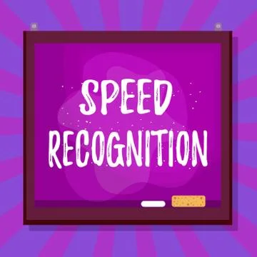 Word writing text Speed Recognition. Business concept for technology used to Stock Illustration