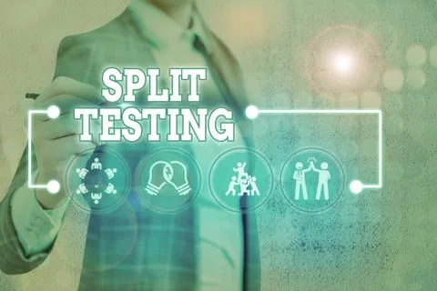 Word writing text Split Testing. Business concept for issuing the traffic of a Foto stock