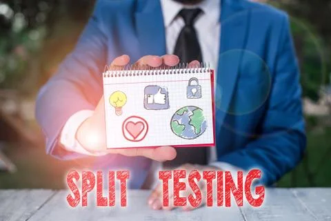 Word writing text Split Testing. Business concept for issuing the traffic of a Stockfoto's