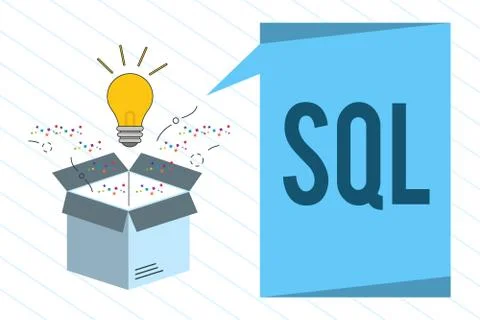 Word writing text Sql. Business concept for A standard computer language for 스톡 일러스트