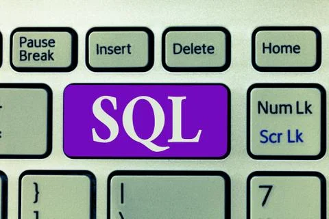 Word writing text Sql. Business concept for A standard computer language for Foto stock