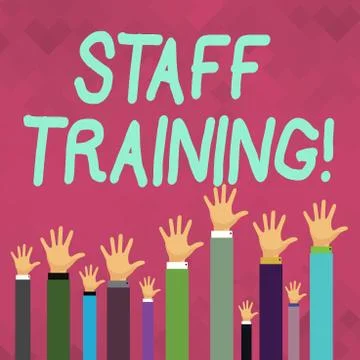 Word writing text Staff Training. Business concept for learn specific knowled Stock Illustration