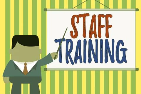 Word writing text Staff Training. Business concept for program that helps Ilustración de archivo