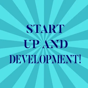 Word writing text Start Up And Development. Business concept for New business Illustrazione stock