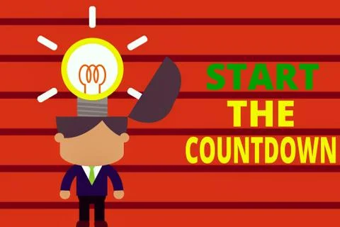 Word writing text Start The Countdown. Business concept for Sequence of Backward 库存插图