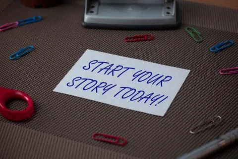 Word writing text Start Your Story Today. Business concept for work hard on Stockfoto's