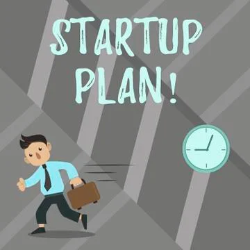 Word writing text Startup Plan. Business concept for Development starting Stock Illustration