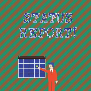 Word writing text Status Report. Business concept for document relating a Stock Illustration