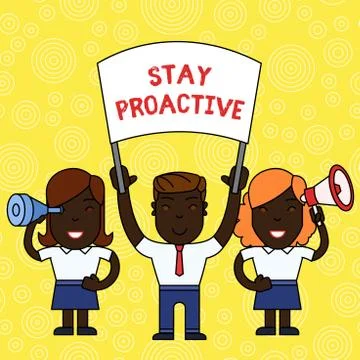 Word writing text Stay Proactive. Business concept for Taking own decision to go Stock Illustration