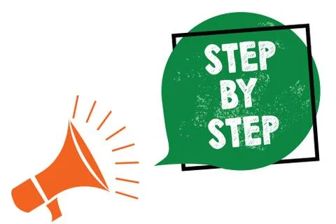 Word writing text Step By Step. Business concept for Slow progress Road to Stock Illustration