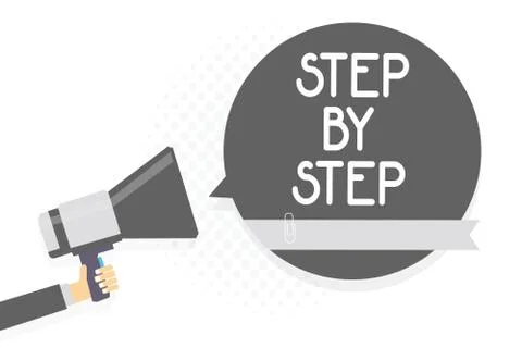 Word writing text Step By Step. Business concept for Slow progress Road to Stock Illustration