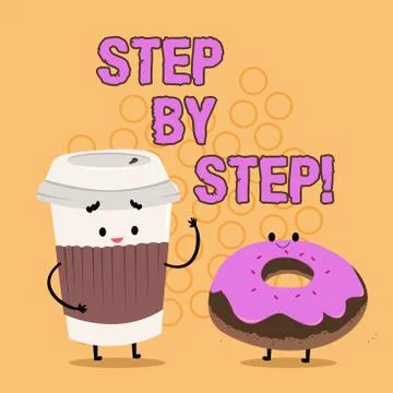 Word writing text Step By Step. Business concept for Slow progress Road to Stock Illustration