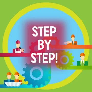 Word writing text Step By Step. Business concept for Slow progress Road to イラスト素材