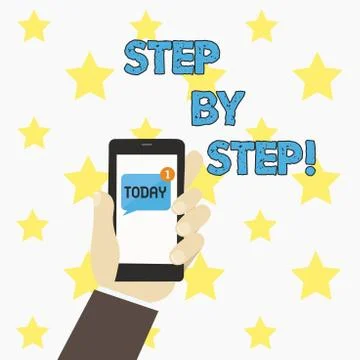 Word writing text Step By Step. Business concept for Slow progress Road to Illustrazione stock