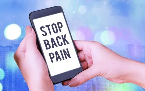Word writing text Stop Back Pain. Business concept for put an end on the pain Stock Photos