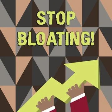 Word writing text Stop Bloating. Business concept for to end the condition where Stock Illustration