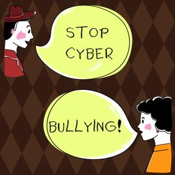 Word writing text Stop Cyber Bullying. Business concept for prevent use of Stock Illustration