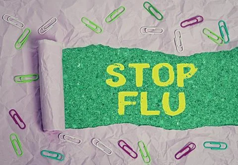 Word writing text Stop Flu. Business concept for put an end of the viral Stock Photos