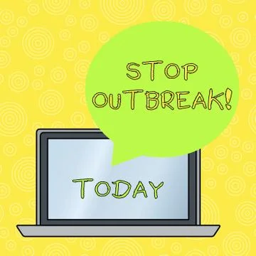 Word writing text Stop Outbreak. Business concept for prevent incident in which Illustrazione stock