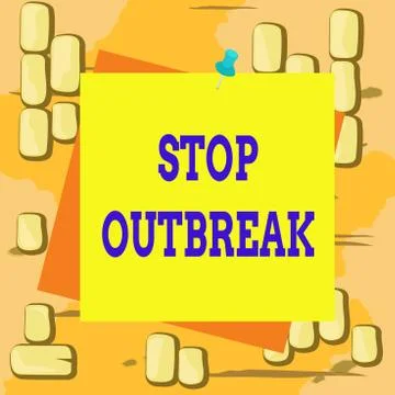 Word writing text Stop Outbreak. Business concept for prevent incident in which Illustrazione stock