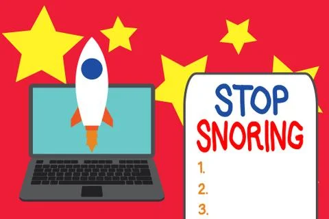 Word writing text Stop Snoring. Business concept for noisy breathing during Stock Illustration