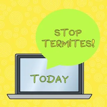 Word writing text Stop Termites. Business concept for prevent a small tropical Stock Illustration