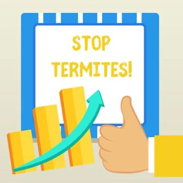 Word writing text Stop Termites. Business concept for prevent a small tropical 스톡 일러스트