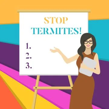 Word writing text Stop Termites. Business concept for prevent a small tropical イラスト素材