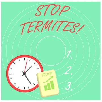 Word writing text Stop Termites. Business concept for prevent a small tropical Illustrazione stock