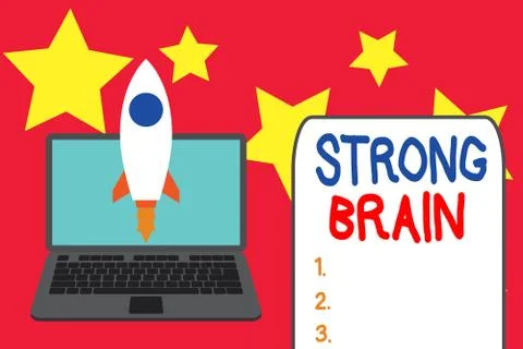 Word writing text Strong Brain. Business concept for own firm attitudes and Stock Illustration
