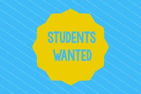 Word writing text Students Wanted. Business concept for list of things wishes or Illustrazione stock