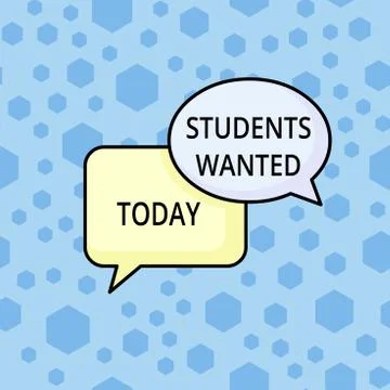 Word writing text Students Wanted. Business concept for list of things wishes or Illustrazione stock