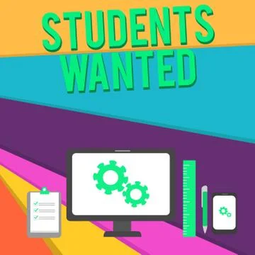 Word writing text Students Wanted. Business concept for list of things wishes or Illustrazione stock