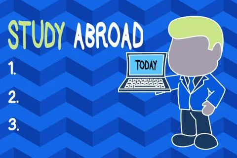 Word writing text Study Abroad. Business concept for Pursuing educational Illustrazione stock