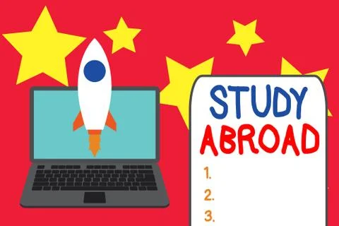 Word writing text Study Abroad. Business concept for live in a foreign country Illustrazione stock